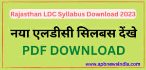 Rajasthan LDC Syllabus Download 2023 in Hindi PDF